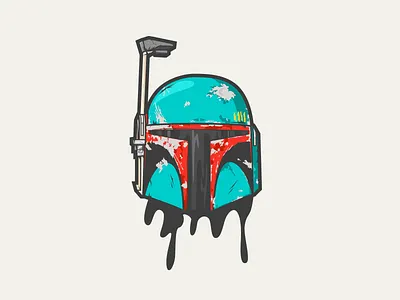 Boba Fett all the pretty colors atpc boba fett character design head illustration nathan walker starwars vector