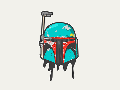 Boba Fett all the pretty colors atpc boba fett character design head illustration nathan walker starwars vector