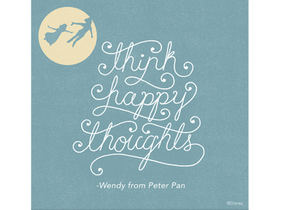 Peter Pan quote cursive disney hand drawn julieta felix lettering ornament pastels peter pan script swash teal type