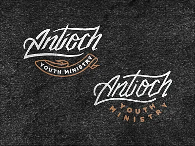 Antioch Youth Ministry logo banner illustration lettering letters line logo ministry type youth