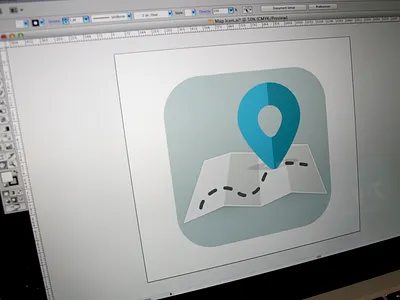 Flat Map Icon app flat icon ios iphone map pin road ui