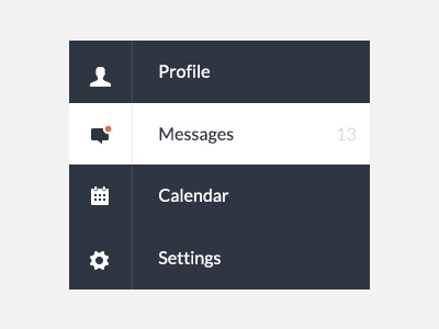 Profile Menu calendar flat menu message minimal profile settings simple