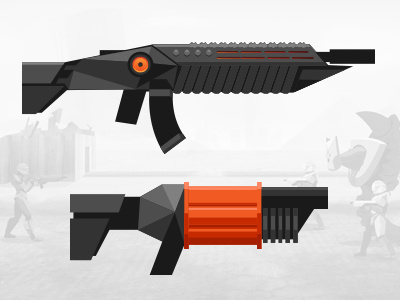 Side-Scroller Weapon Design game gun illustration sci fi vector weapon