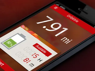 Maple battery interface red sport ui