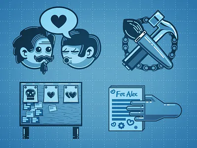 Agile Developer Infographic Elements Part II character developer git git tower icon iconset illustration illustrator infographic minimalist tool vector