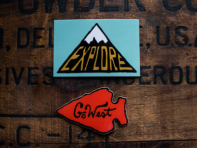 Steel Bison Sticker Pack 2 - Explore arrowhead explore illustration mountain steel bison stickers typography