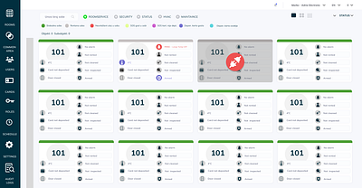 Dasboard for Room control system dashboard ui