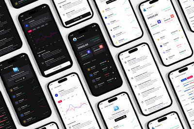 Crypto UX, Perfectly Balanced in Light & Dark app design bank app banking clean crypto cryptotrading cryptowallet dark theme financeapp financedashboard fintech light theme minimal minimaldesign modern stockmarketapp ui user interface ux wallet