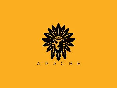 Apache Logo animal animals animals logo apache apache logo apache logo design apaches branding chief chief logo game illustration minimal apache logo minimal logo red indian red indian logo red indians strong top apache logo ux