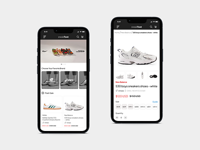 Sneakers Store Mobile Web design ui ux vector website