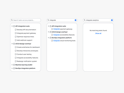 Data tree with search functionality blue clear data tree grey minimal navigation product search structure tree view ui ux web white