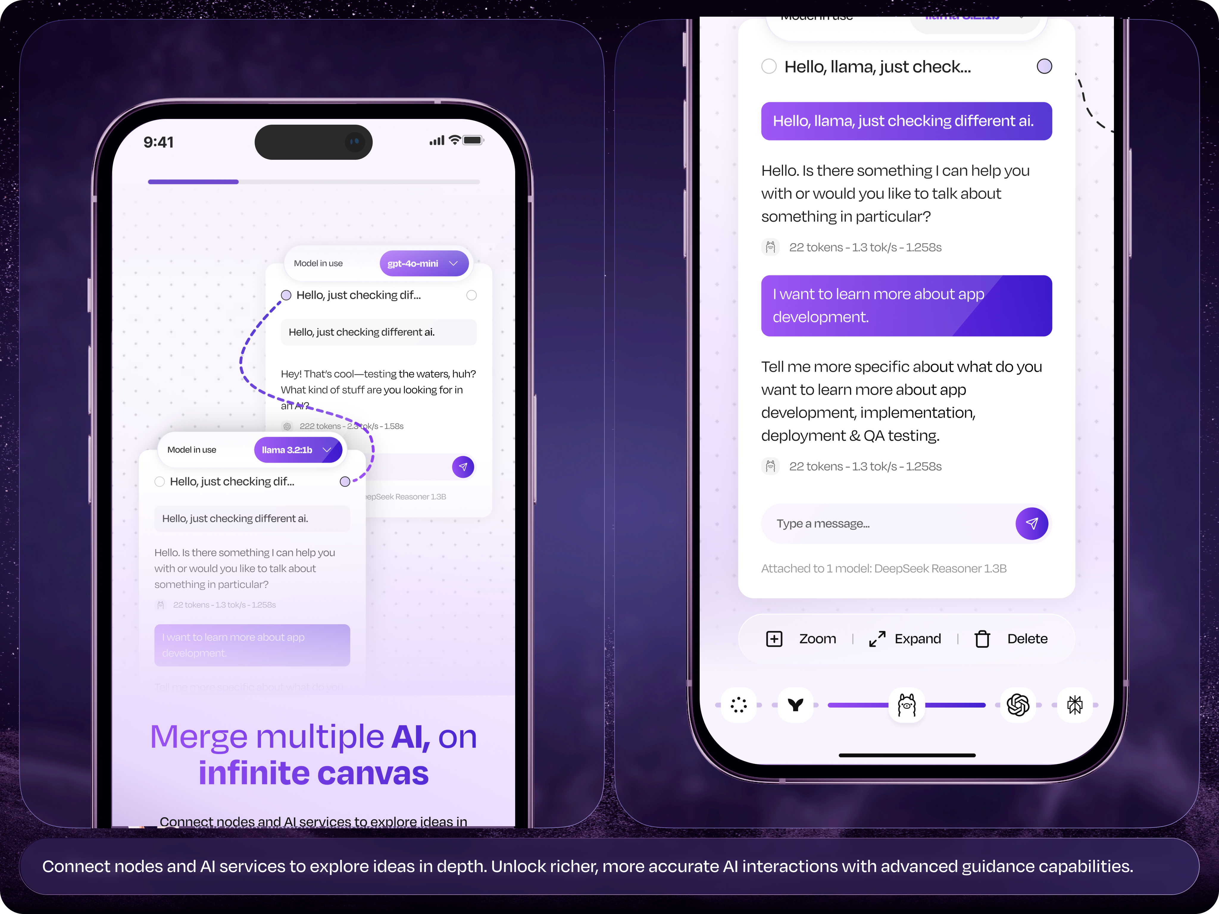 Rave.ai - Connect nodes and AI services ai ai app ai models ai nodes all in one canvas connect ai controls dark mode ai deepseek gpt graphic design join ai llama merge ai minimal nodes ui vision