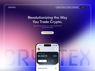 Crypto App Landing Page application design bank app bitcoin landing page blockchain landing page crypto app crypto app landing page crypto currency app crypto currency landing page crypto exchange crypto investment crypto landing page crypto mobile app design crypto mobile app landing page crypto trading landing page crypto trading mobile app crypto wallet mobile app cryptocurrency mobile app ethereum landing page investment app mobile interface