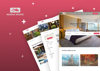 Reserve Roomz - Hotel room booking web and mobile app app ui hotel booking mobile app design mobile app development ui uiux website design