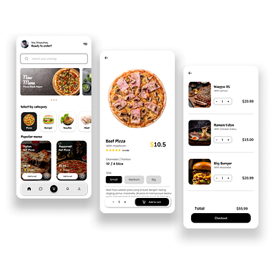 Restaurant apps design branding graphic design ui