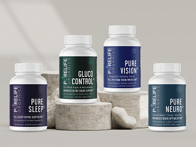 Labels redesign for supplement company graphic design label minimal neuro organic pure sleep supplement