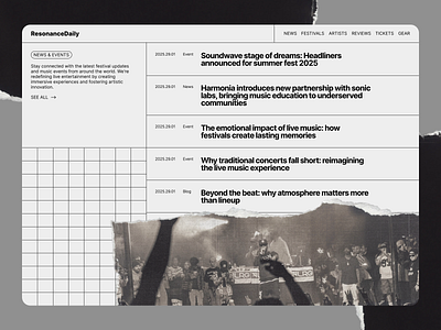 ResonanceDaily pt-1 festival grid minimal music website