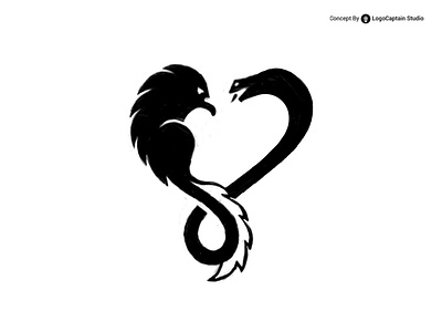 Eagle & Snake Infinity Love Logo Sketch bird cobra creative logo eagle infinity logo logocaptain studio love sketch snake