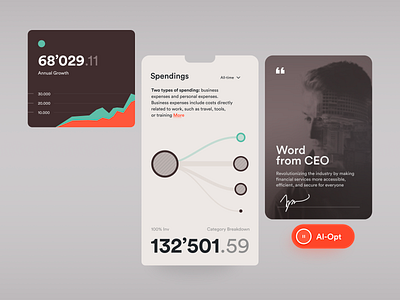 Fintech Branding Beats clean dashboard fintech minimal saas simple ui voit widget xandovoit