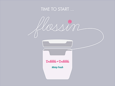 Flossing2 debut flossing mint pink vector