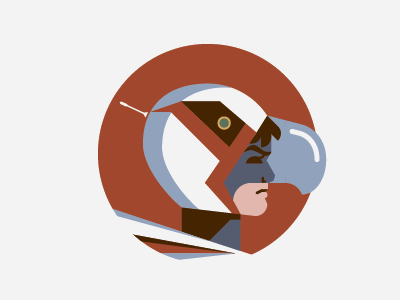 Ken the Eagle flat gatchaman headgear icon illustration minimalist muted profile