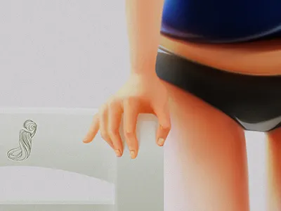 Mirror Shot 05 digital painting drawing female body female form hand illustration josh galvez missjosh photoshop sexy