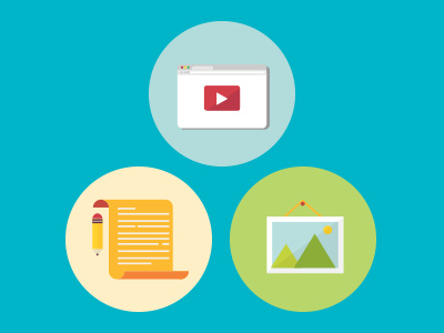 Icons flat icons illustration image text video youtube