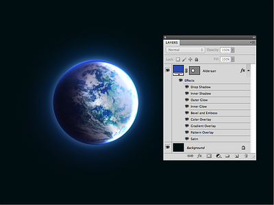 Alderaan alderaan blue circle glow one layer planet psd space