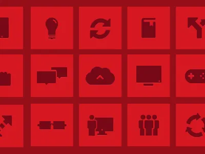 Icon set clean iconography icons red sets