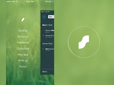 still waitin menu on iOS 7 app flat ios ios7 iphone mobile screendesign ui