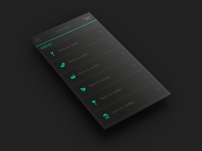 Order Black black dark ios iphone list menu order restaurant