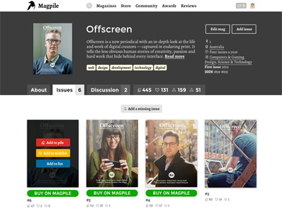New Magazine page magazine magpile offscreen profile