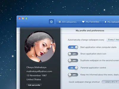Wallpaper Wizard 2 concept blue gloss wallpaper