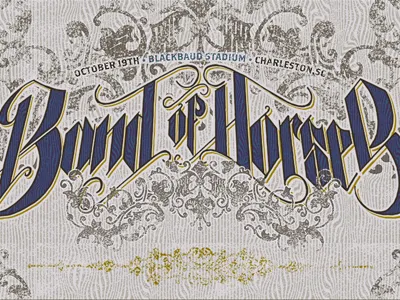 Typography Practice band drawn hand horses of poster typography