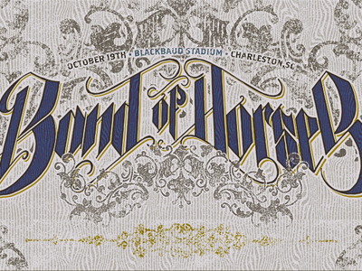 Typography Practice band drawn hand horses of poster typography