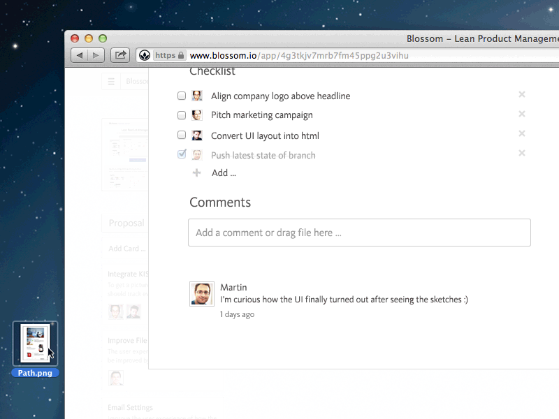 [@2x GIF] Introducing File Attachments attachment blossom data drag drop files path