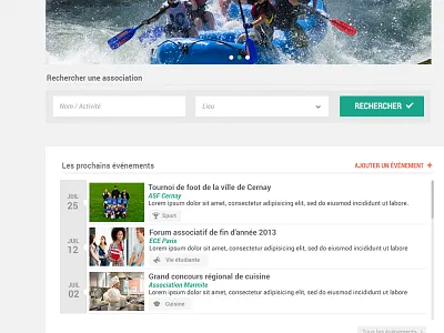 Association Events Website add agenda date event flat interface scroll search thumbnail ui webdesign