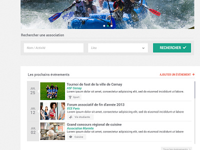 Association Events Website add agenda date event flat interface scroll search thumbnail ui webdesign