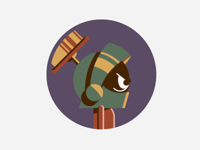Marvin flat headgear icon illustration marvin the martian minimalist muted profile