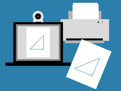 Computer, Printer, Camera camera computer illustrator laptop math print printer triangle vector