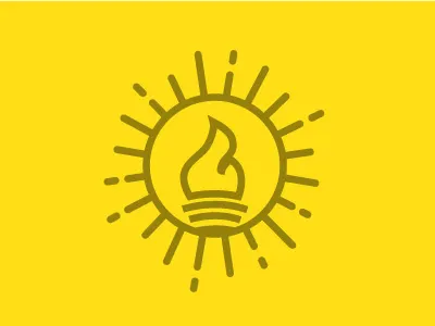 Torch burst crest icon mark symbol torch