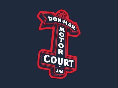 Don-Mar Motor Court austin hand drawn illustration south congress