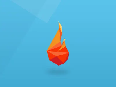 1st Dribbble fire geometric icon invitation