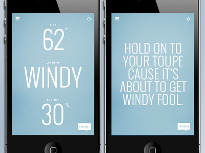 Funny Weather 03 app design minimal weather