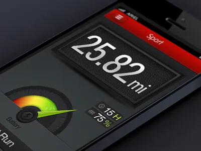 Sport battery interface red sport ui