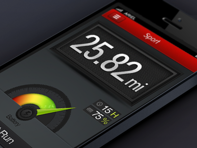 Sport battery interface red sport ui