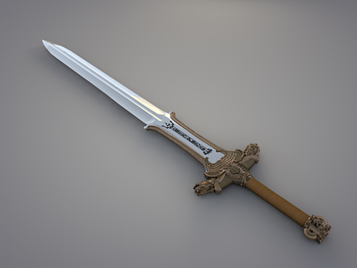 Conan's Atlantean Sword atlantean barbarian c4d cinema 4d conan diligence render stuart wade sword sword series work in progress