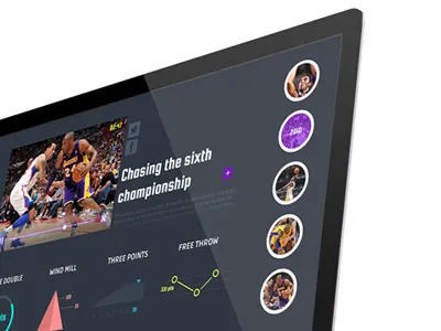 Highlights Kobe Bryant dashboard flat interaction design sports stats web design