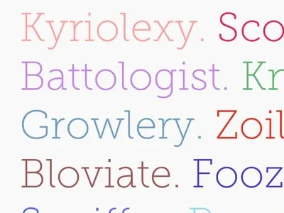 Lexican typography web design