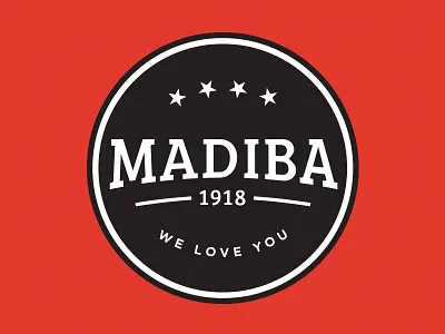 Madiba – We Love You black boxing design flat logo madiba mandela red south africa